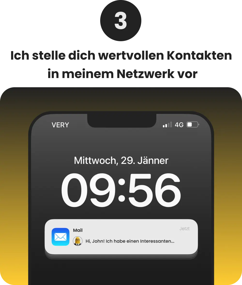 Schritt 3: “Cornect, der Maiskolben-Charakter, teilt kontinuierlich E-Mails mit interessanten Kandidaten oder Unternehmen. Der Charakter wird als eine Art Mittelsmann dargestellt, der relevante Informationen weitergibt.